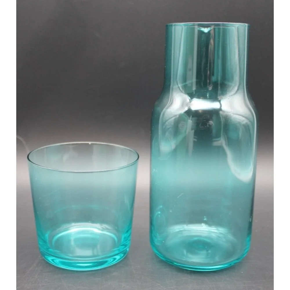 Jonathan Adler Biba Bedside Carafe Set Carafe Cup Blue Glass NEW IN BOX